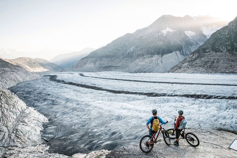 Die gigantische Eismasse des Aletsch-Gletschers beeindruckt.
