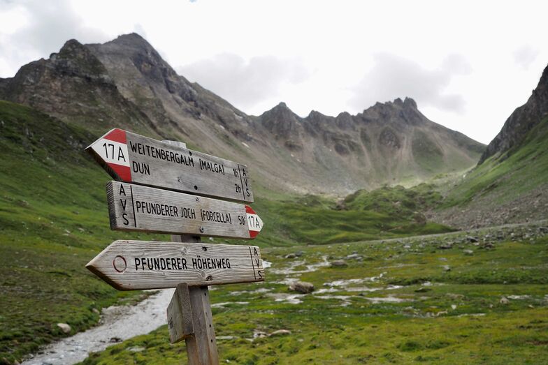 Die erste Etappe über das Pfunderer Joch ist sehr lang, weil es rund um den Pass nicht viele Übernachtungsmöglichkeiten gibt.